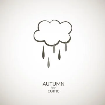 Cloud with raindrops autumn icon Stock Illustration