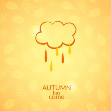 Cloud with raindrops autumn icon Stock Illustration