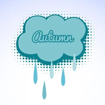 Cloud with raindrops autumn illustration Stock Illustration