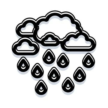 Cloud with raindrops representing weather forecast icon Stock Illustration