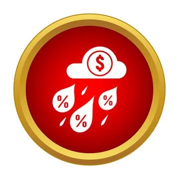 Cloud raining percent drops with dollar symbol Stock Illustration