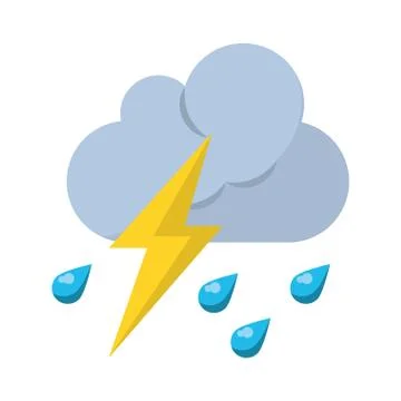 Cloud raining with rays weather cartoon Stock Illustration