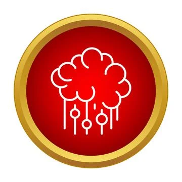 Cloud raining settings icon in gold frame Stock-Illustration