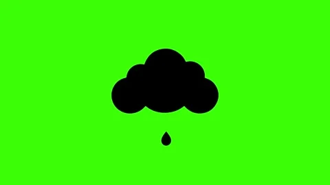 Cloud with raining silhouette animation on green screen 4K motion graphic Stock Footage 321691832