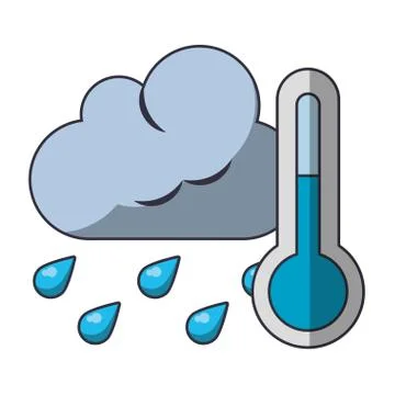 Cloud raining with thermometer vector illustration Illustrazione stock