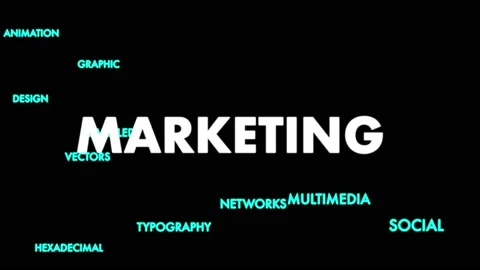 Cloud random text with various words featured in digital marketing scrolling Stock Footage 209168450