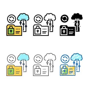 Cloud range storage color icon vector sign Illustrazione stock