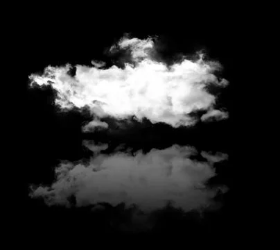Cloud with realistic reflection over black background イラスト素材