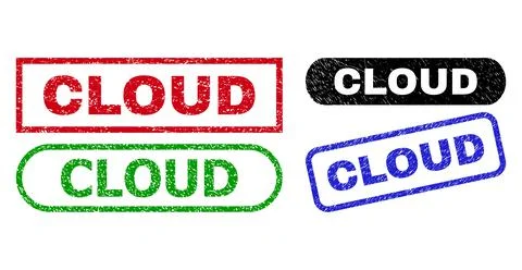 CLOUD Rectangle Seals Using Distress Style Ilustración de archivo