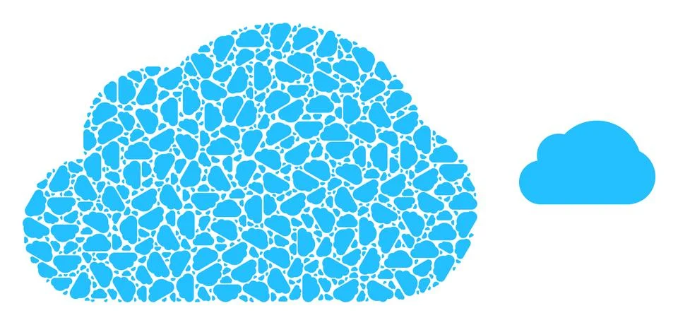 Cloud Recursion Collage of Self Icons Stock Illustration