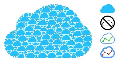 Cloud Recursive Mosaic of Self Items Stock Illustration