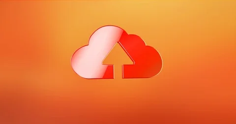 Cloud Up Red 3d Icon Stock Footage 69985843