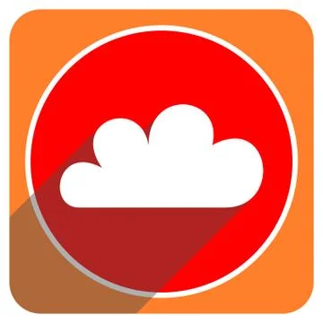 Cloud red flat icon isolated. Stock Illustration