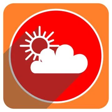 Cloud red flat icon isolated.. Stock Illustration