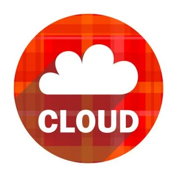 Cloud red flat icon isolated. Illustrazione stock