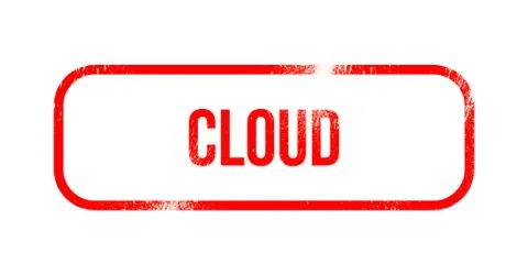 Cloud - red grunge rubber, stamp 스톡 일러스트