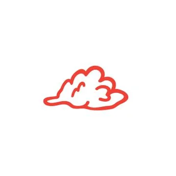 Cloud Red Icon On White Background. Red Flat Style Vector Illustration. イラスト素材