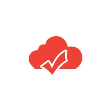 Cloud Red Icon On White Background. Red Flat Style Vector Illustration. 스톡 일러스트