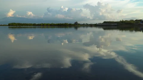 Cloud reflection on the lake Stock Footage 135271096