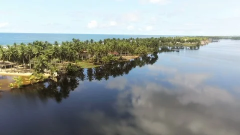Cloud reflections on Bassam laguna Stock Footage 97980206