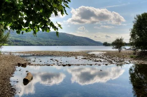 Cloud reflections in Coniston Water Stock Photos