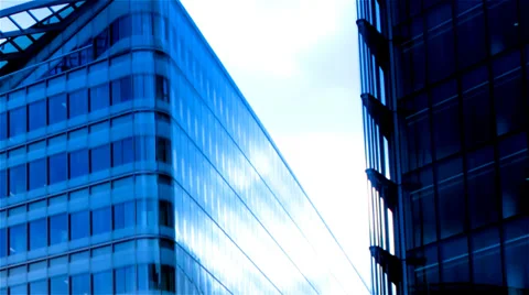 Cloud reflections on glass buildings Stock Footage 37820282