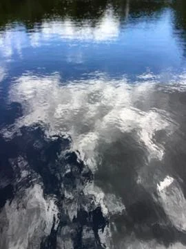 Cloud reflections in lake Stock Photos