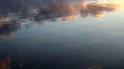 Cloud Reflections on Lake Surface Stock Footage 70094850