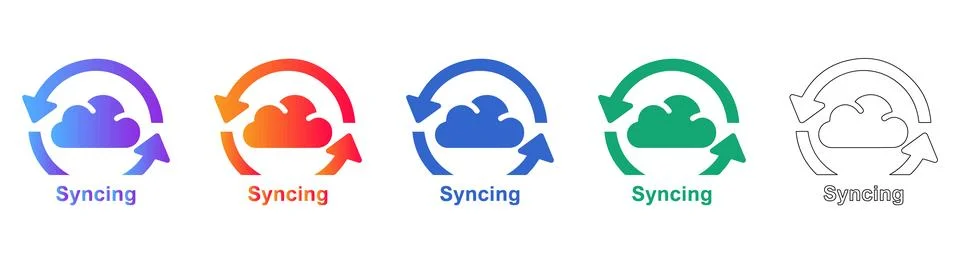 Cloud Refresh and Synchronization Icons Stock Illustration