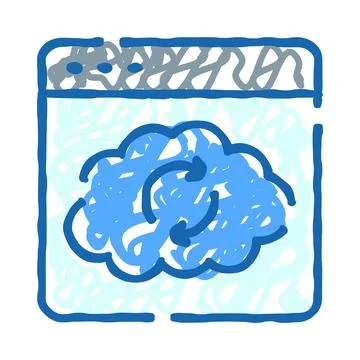 Cloud refresh data synchronization concept doodle illustration Stockillustratie