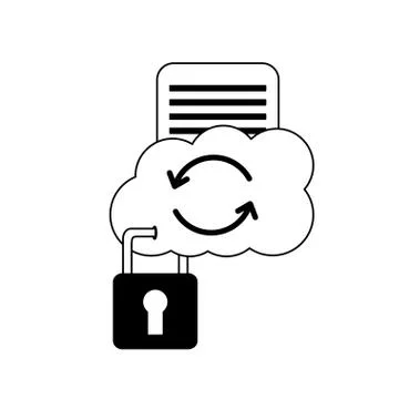 Cloud reload storage data security document Illustrazione stock