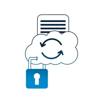 Cloud reload storage data security document Stock Illustration