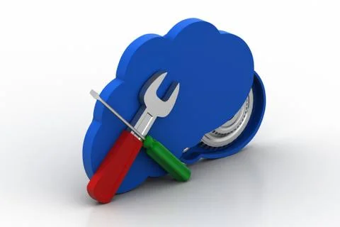 Cloud repair concept Stock Illustration