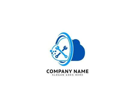 Cloud Repair Logo Design Element イラスト素材