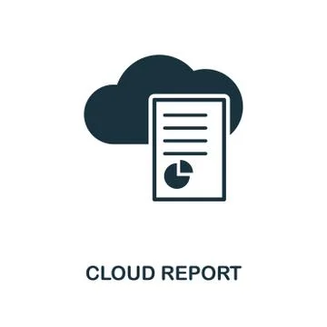 Cloud Report icon. Monochrome style design from big data icon collection. UI 스톡 일러스트