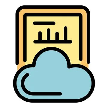 Cloud report icon vector flat Stock Illustration