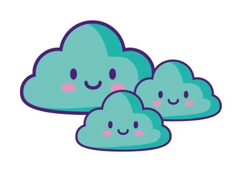 Cloud retro device with color pastel Stock Illustration