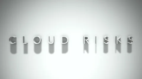 Cloud risks 3D title animation with shadows on a white background Stock Footage 296842156