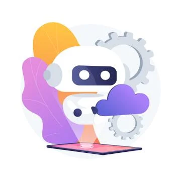 Cloud robotics abstract concept vector illustration. Stock Illustration