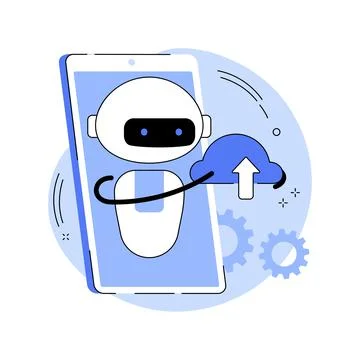 Cloud robotics abstract concept vector illustration. Stock Illustration