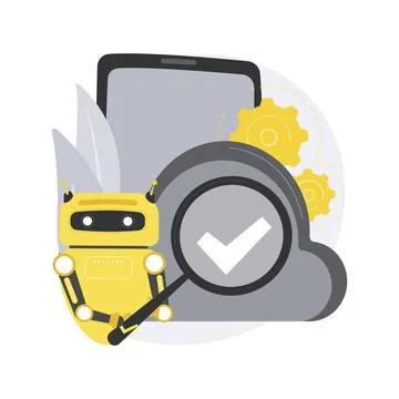 Cloud robotics abstract concept vector illustration. Stock Illustration