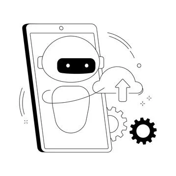 Cloud robotics abstract concept vector illustration. Stock Illustration