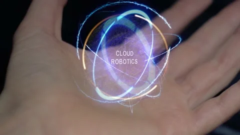 Cloud Robotics on a female hand Stock Footage 146448082