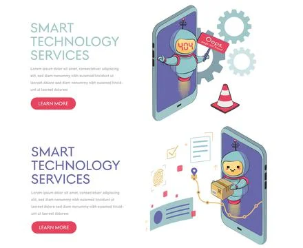 Cloud robotics, robotic process automation, metaphors for open automation arc Illustrazione stock