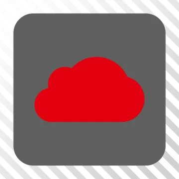 Cloud Rounded Square Button Illustrazione stock