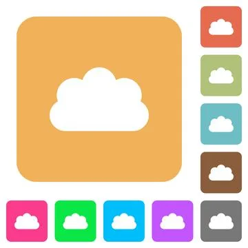 Cloud rounded square flat icons Illustrazione stock