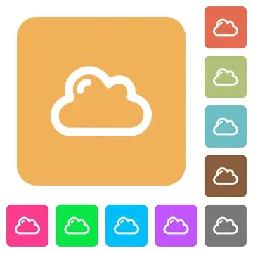 Cloud rounded square flat icons Illustrazione stock
