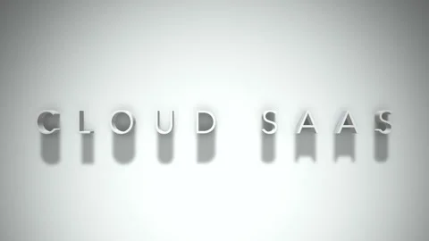 Cloud saas 3D title animation with shadows on a white background Stock Footage 297216624
