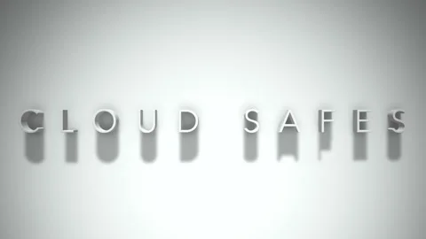 Cloud safes 3D title animation with shadows on a white background Video stock 297517769