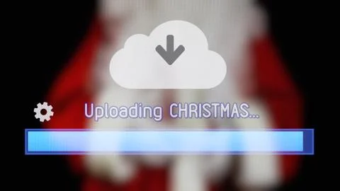 Cloud Santa upload Christmas Stock Illustration